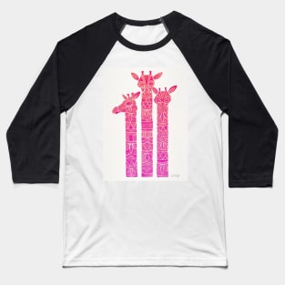 Giraffes Pink Ombre Baseball T-Shirt